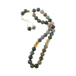 Natural Moss Agate – (Golden Hematite & Stainless Steel Edition)